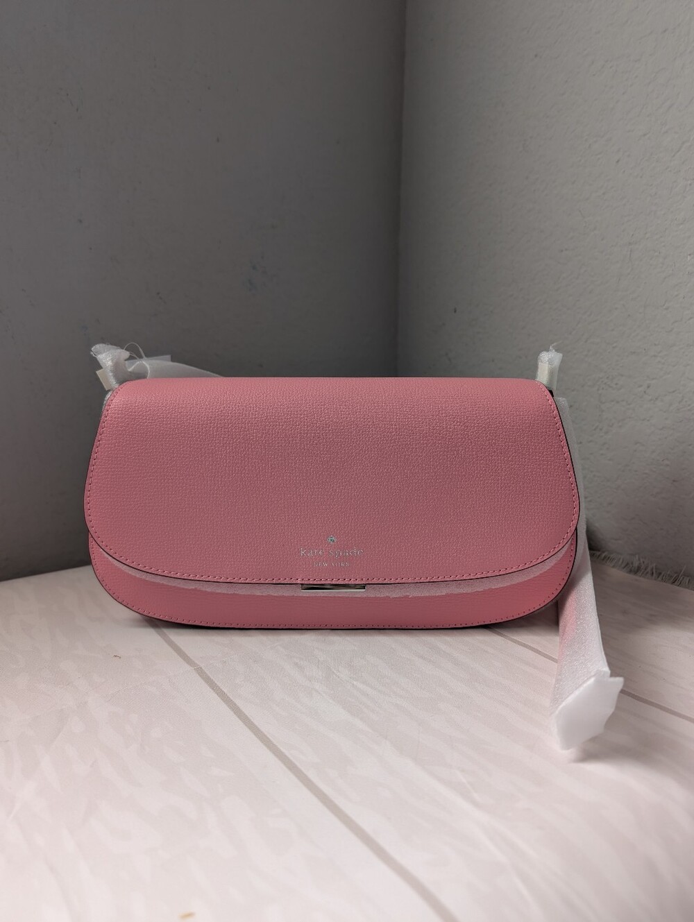 NWT Kate Spade KN644 Quinn Refined Leather Shoulder Bag In Grapefruit Soda